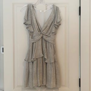 ALC 100% silk dotted mini dress